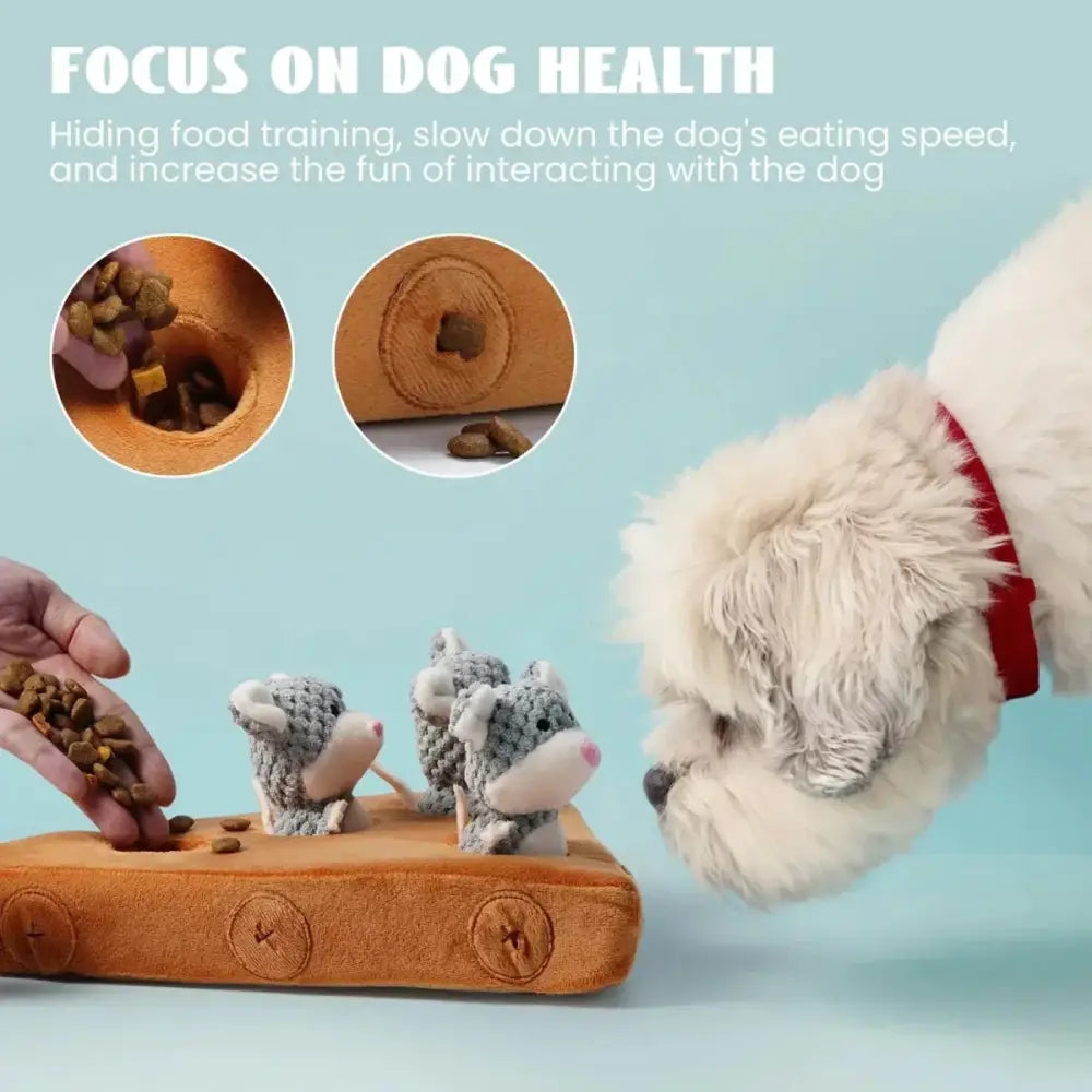 Nocciola Enrichment Toys for Dogs - Squeaky Mouse & Treat Hiding Pockets - Talis Us