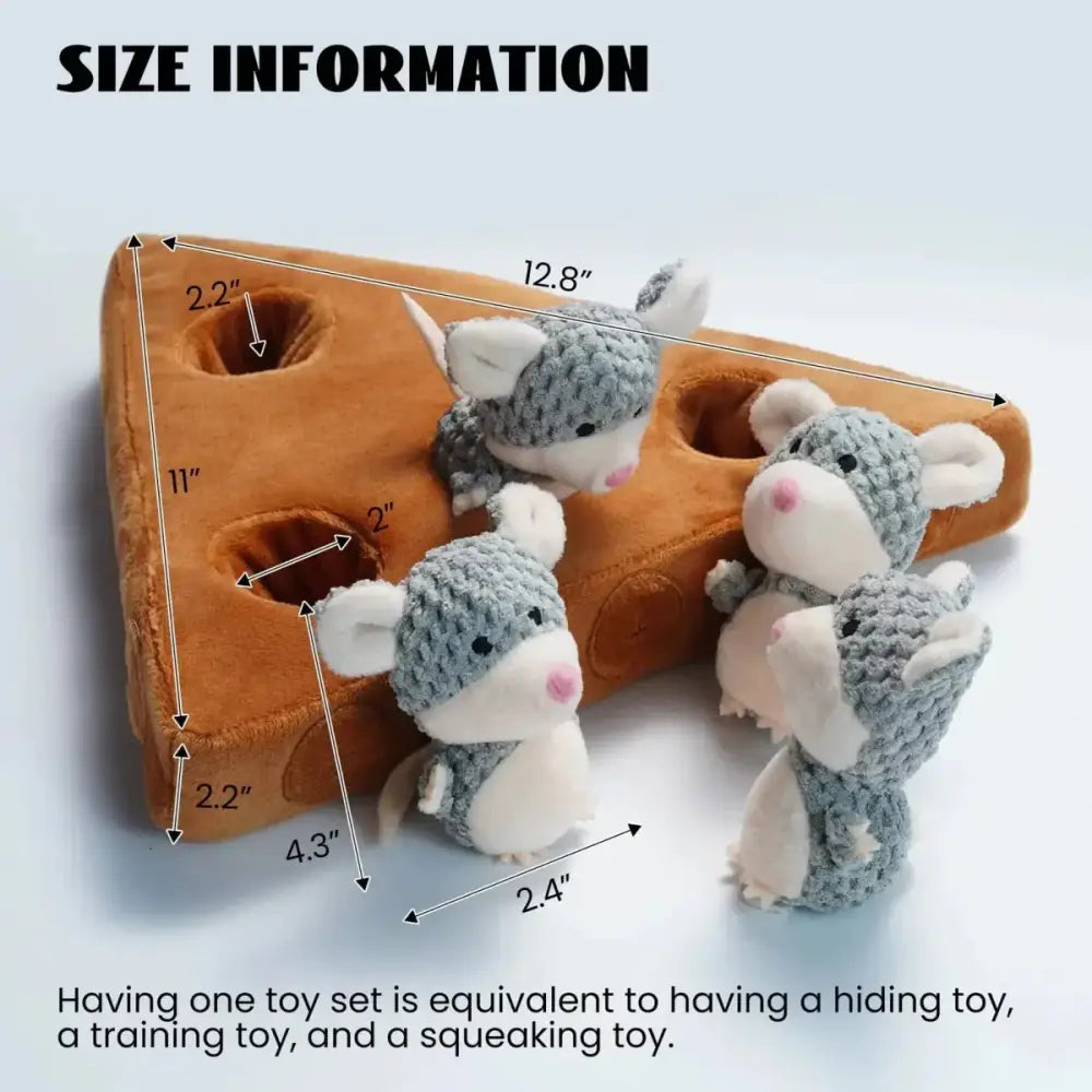 Nocciola Enrichment Toys for Dogs - Squeaky Mouse & Treat Hiding Pockets - Talis Us