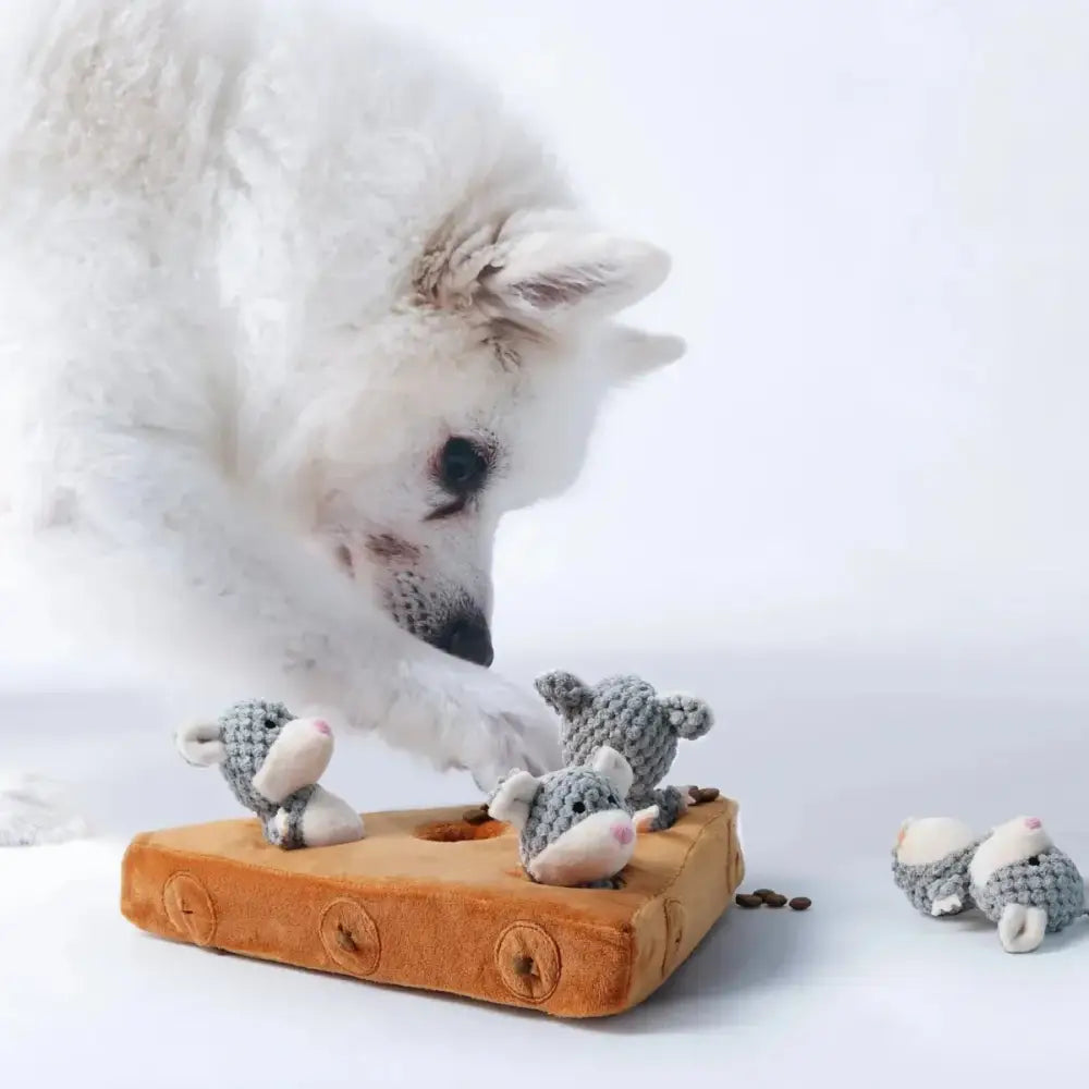 Nocciola Enrichment Toys for Dogs - Squeaky Mouse & Treat Hiding Pockets - Talis Us