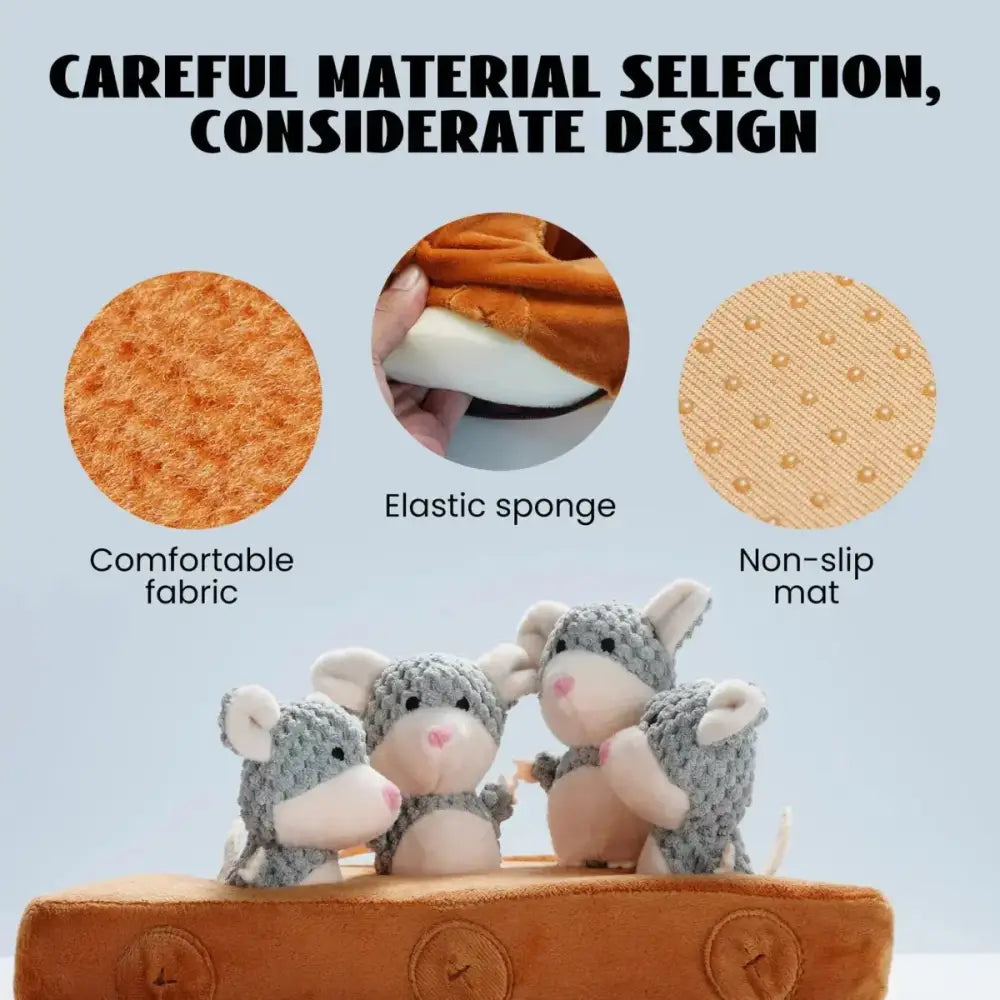 Nocciola Enrichment Toys for Dogs - Squeaky Mouse & Treat Hiding Pockets - Talis Us
