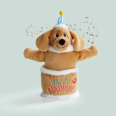 Nocciola Fuzzwoof Singing and Dancing Birthday Cake Dog Toy - Talis Us
