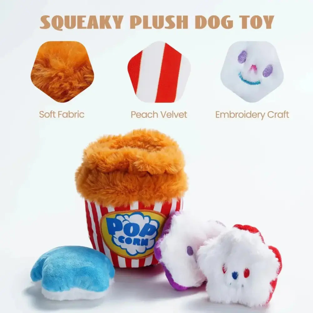 Nocciola Interactive Popcorn Bucket Dog Toy with Squeaky Plush - Talis Us