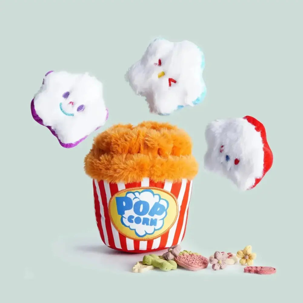 Nocciola Interactive Popcorn Bucket Dog Toy with Squeaky Plush - Talis Us