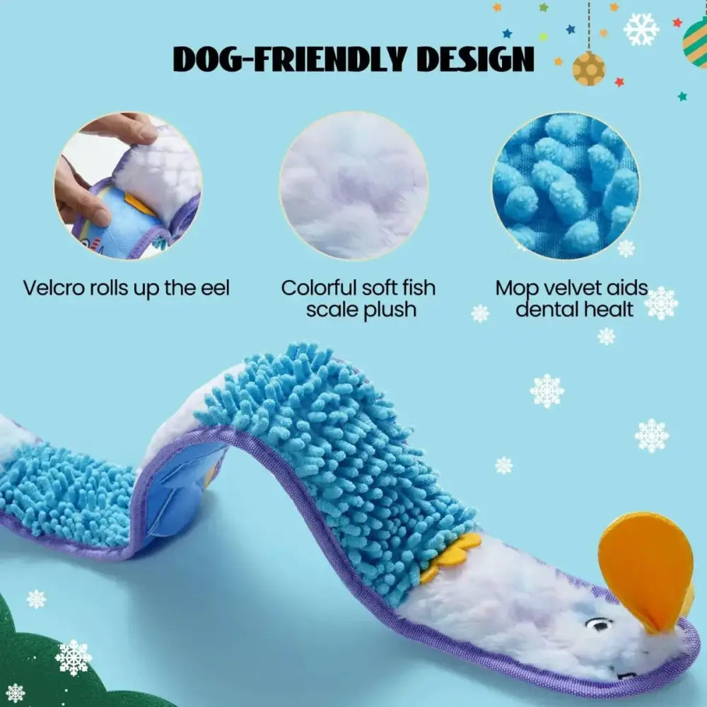Nocciola Interactive No - Stuffing Eel Toy – Tug, Snuffle, and Squeak - Talis Us