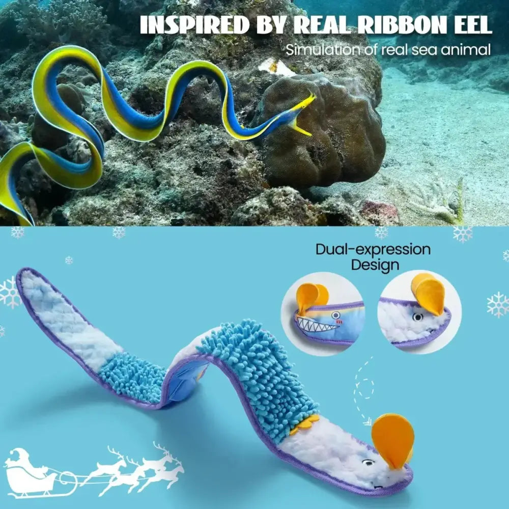 Nocciola Interactive No - Stuffing Eel Toy – Tug, Snuffle, and Squeak - Talis Us