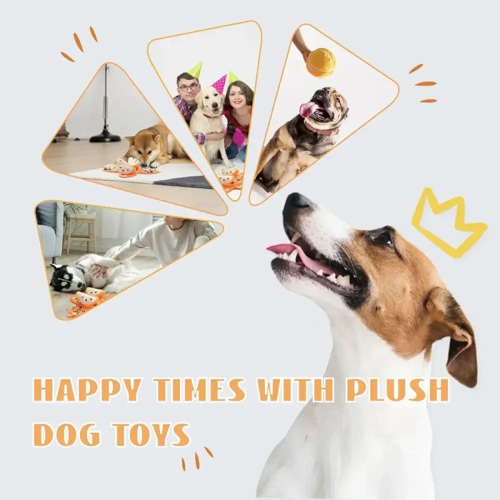 Nocciola Interactive Tangerine Plush Dog Toys with Hidden Surprises - Talis Us