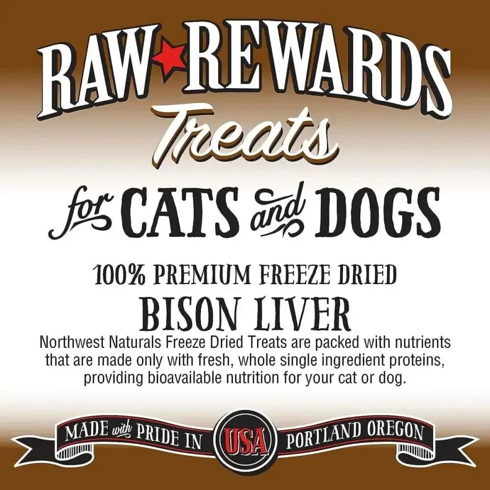 Northwest Naturals Bison Liver Freeze - Dried Treats for Dogs and Cats 3oz - Talis Us