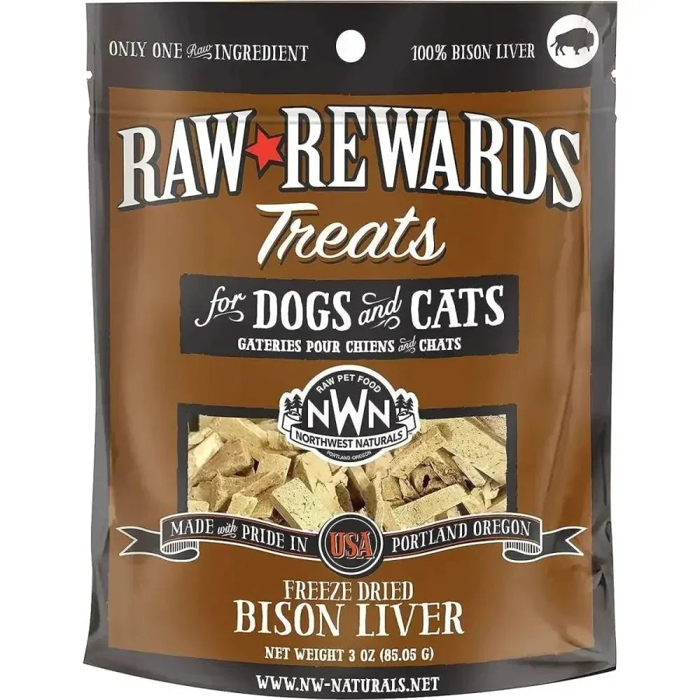 Northwest Naturals Bison Liver Freeze - Dried Treats for Dogs and Cats 3oz - Talis Us