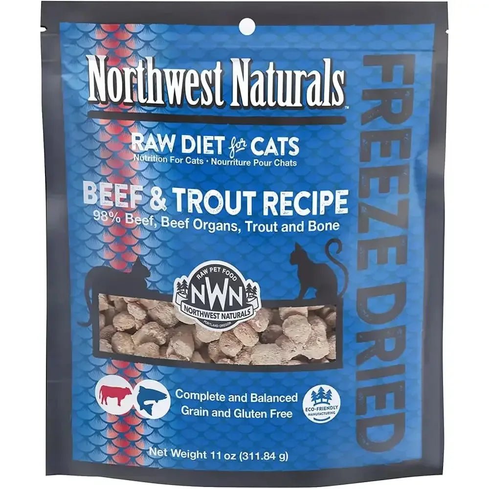 Northwest Naturals Freeze Dried Cat Nibbles Beef & Trout Cat Food 11 oz - Talis Us
