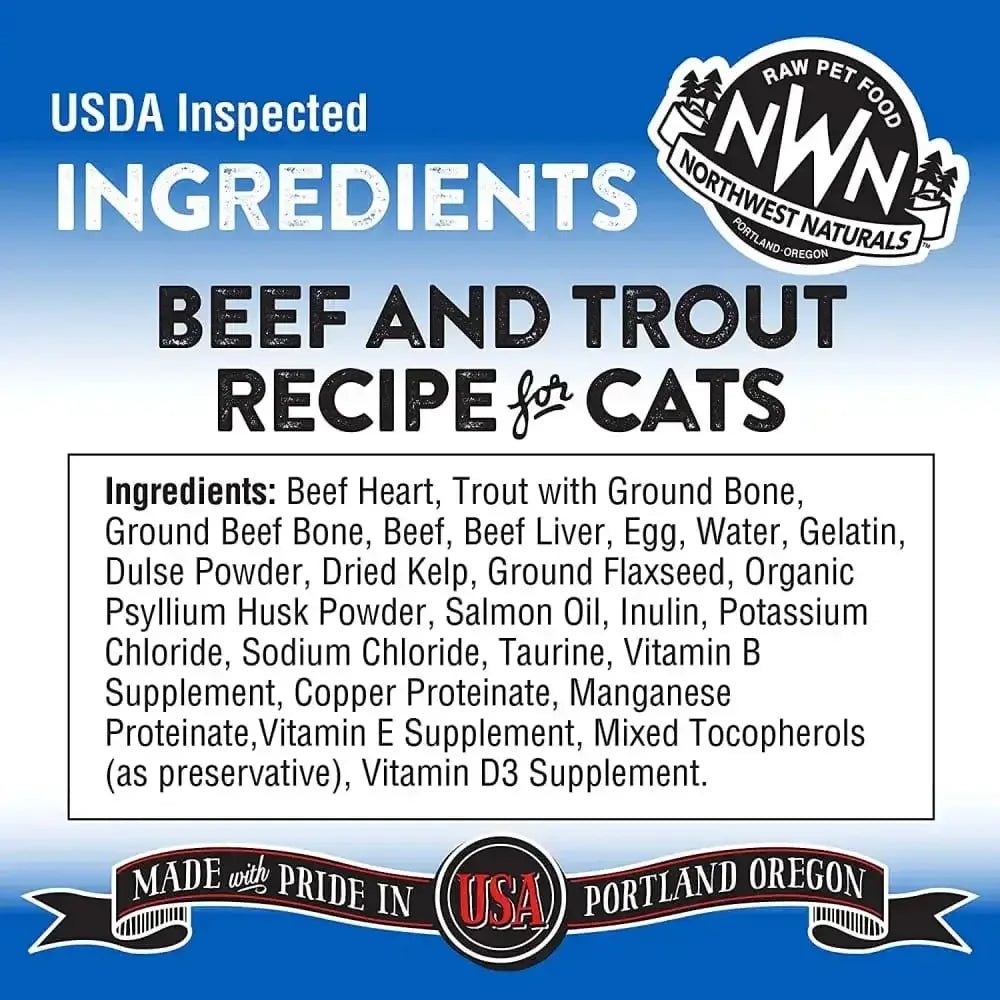 Northwest Naturals Freeze Dried Cat Nibbles Beef & Trout Cat Food 11 oz - Talis Us