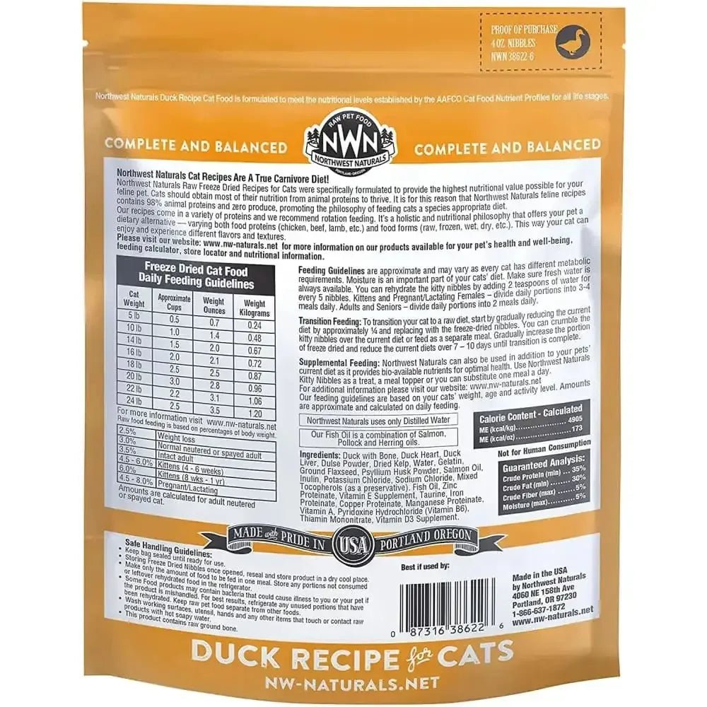 Northwest Naturals Freeze Dried Cats Nibbles Duck Cat Food - Talis Us