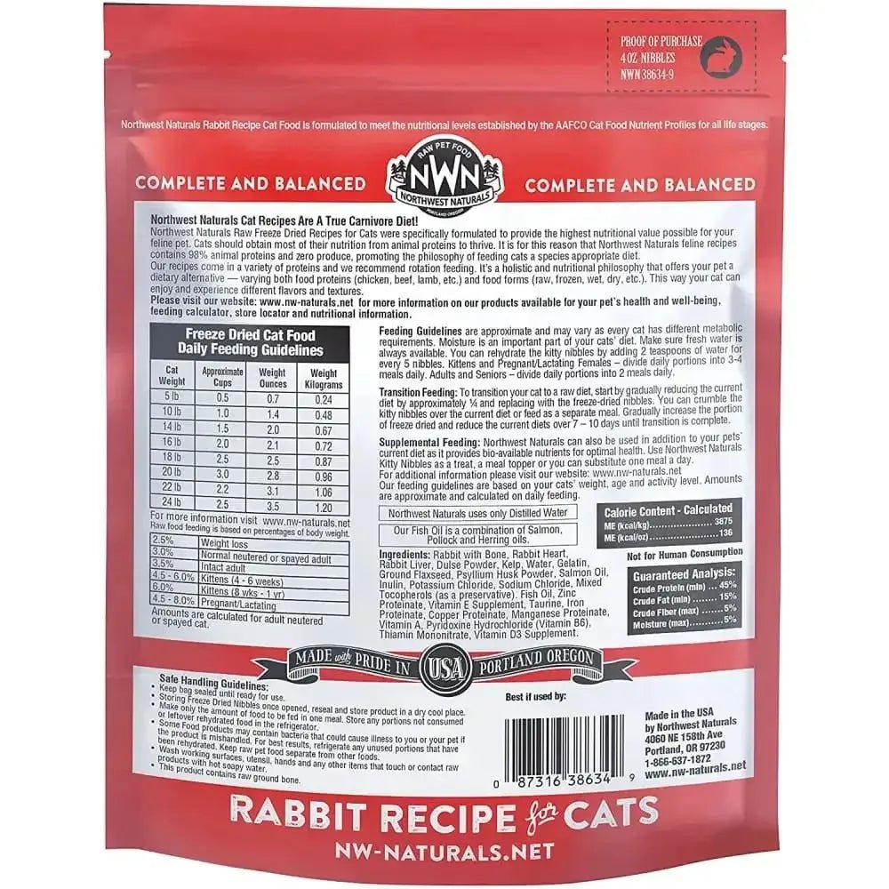 Northwest Naturals Freeze Dried Cats Nibbles Rabbit Cat Food - Talis Us