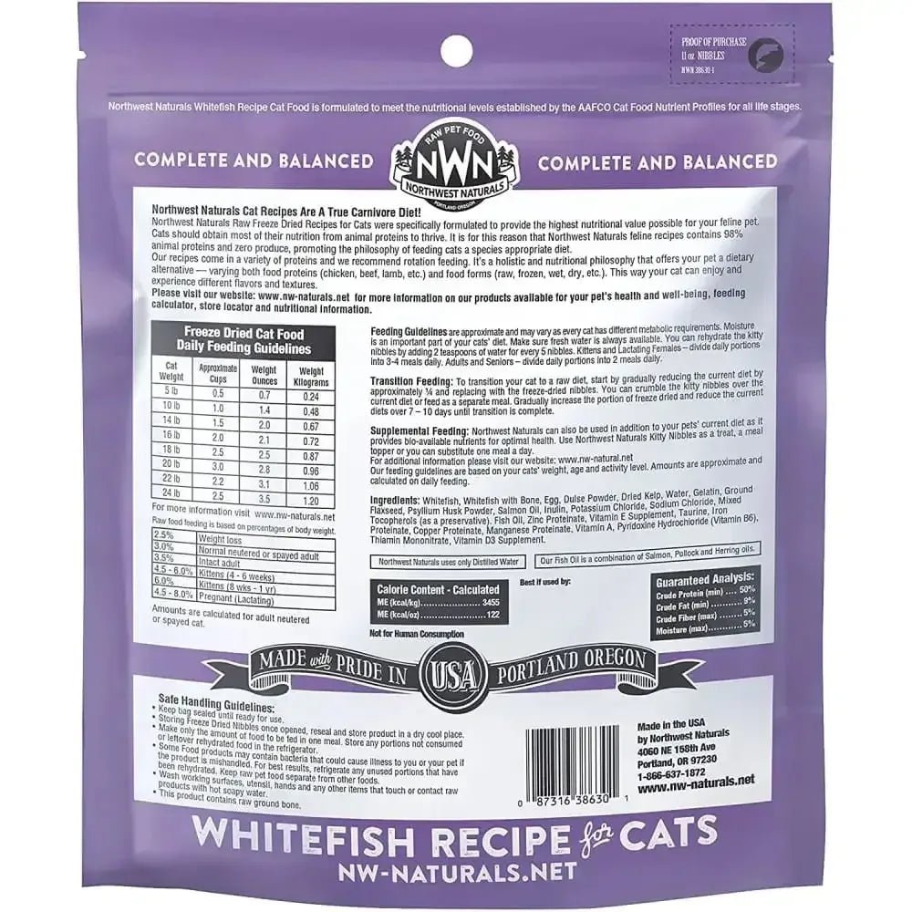 Northwest Naturals Freeze Dried Cats Nibbles Whitefish Cat Food - Talis Us