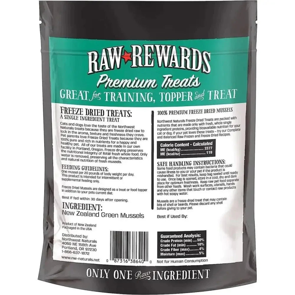 Northwest Naturals Green - Lipped Mussels Freeze - Dried Treats for Dogs and Cats 2oz - Talis Us