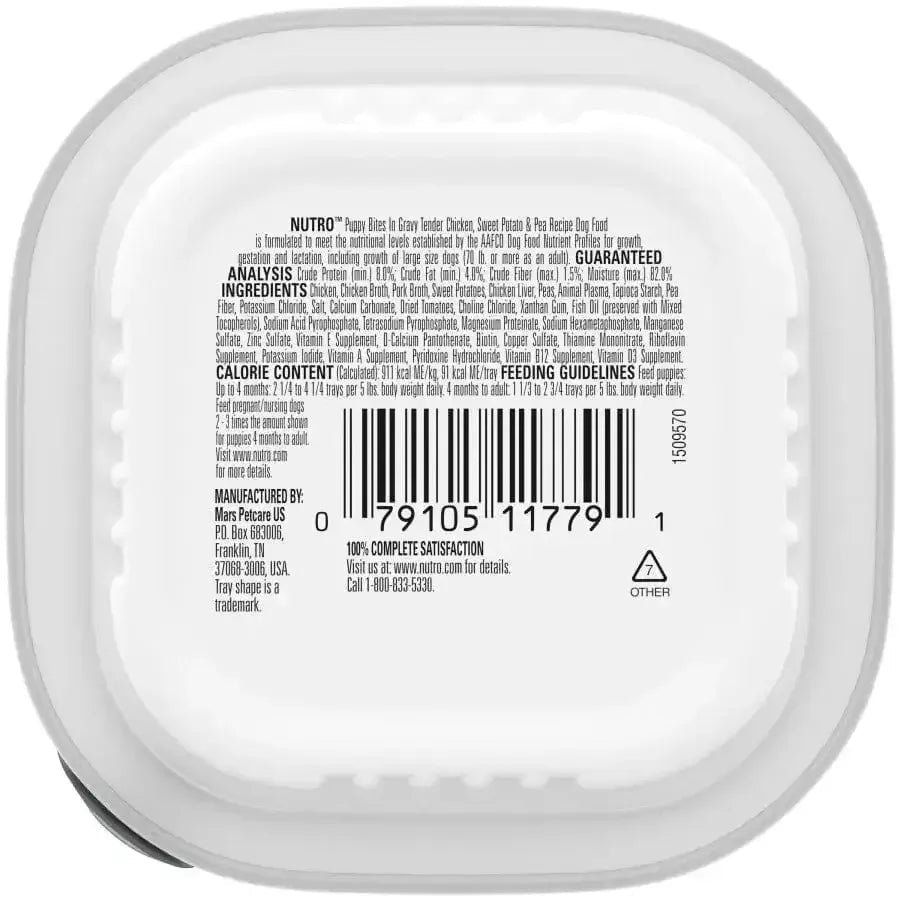 Nutro Products Grain Free Bites in Gravy Puppy Wet Dog Food Tender Chicken, Sweet Potato & Pea - Talis Us