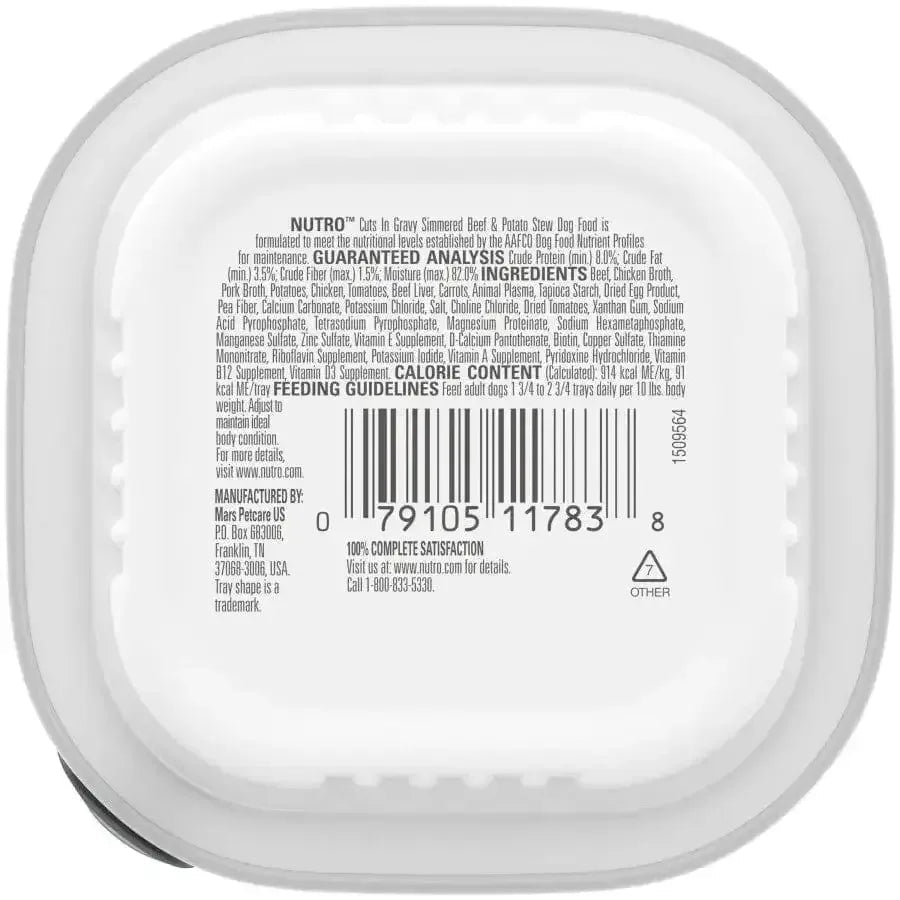 Nutro Products Grain Free Cuts in Gravy Adult Wet Dog Food Beef & Potato Stew - Talis Us
