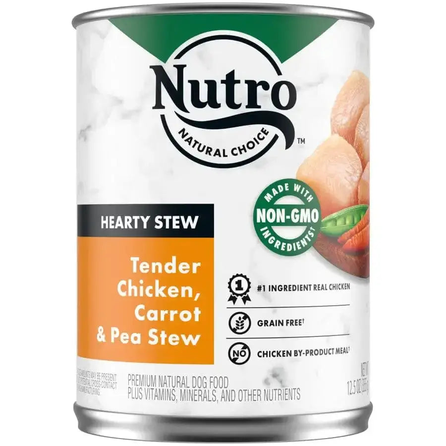 Nutro Products Hearty Stew Cuts in Gravy Adult Wet Dog Food Tender Chicken, Carrot & Pea Stew Nutro