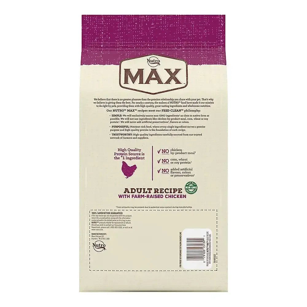 Nutro Products Max Adult Dry Dog Food Farm - Raised Chicken, 4 lb - Talis Us