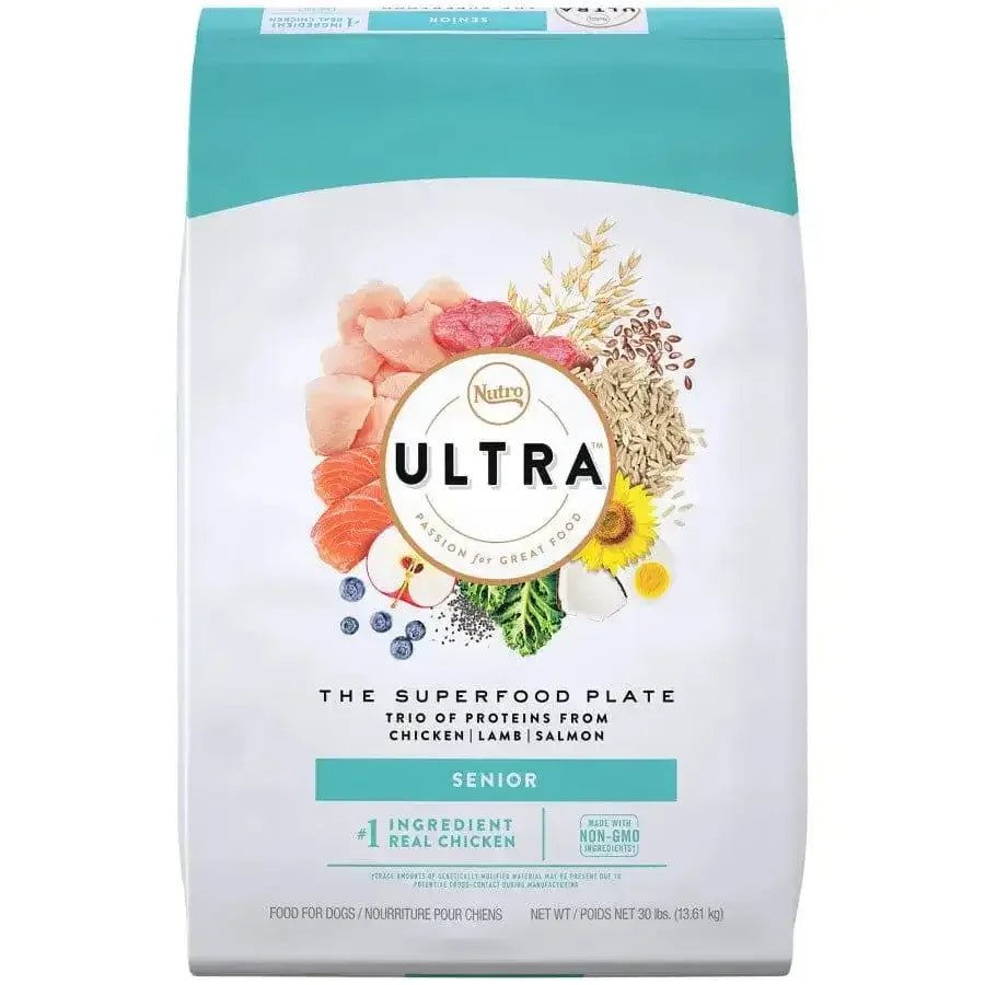 Nutro Products Ultra High Protein Senior Dry Dog Food Chicken, Lamb, and Salmon, 30 lb - Talis Us