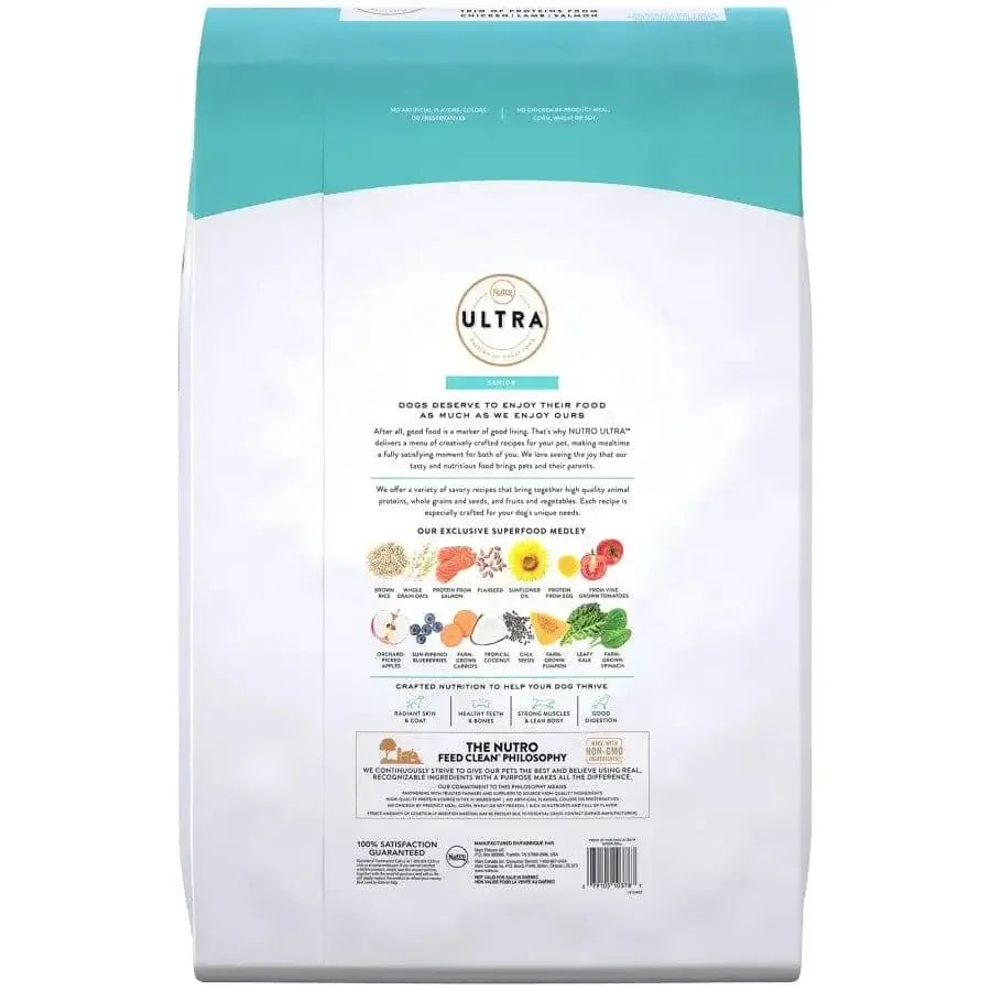 Nutro Products Ultra High Protein Senior Dry Dog Food Chicken, Lamb, and Salmon, 30 lb - Talis Us