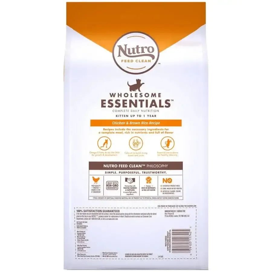 Nutro Products Wholesome Essentials Early Development Kitten Dry Cat Food Chicken & Brown Rice, 3 lb - Talis Us