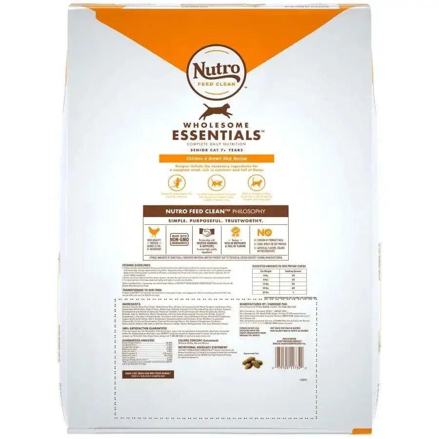 Nutro Products Wholesome Essentials Healthy Weight Indoor Senior Dry Cat Food Chicken & Brown Rice - Talis Us