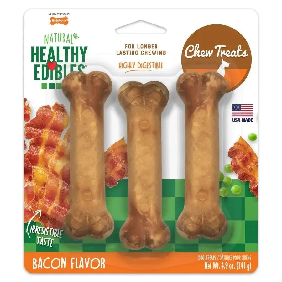 Nylabone Healthy Edibles All - Natural Long Lasting Bacon Flavor Chew Treats - Talis Us