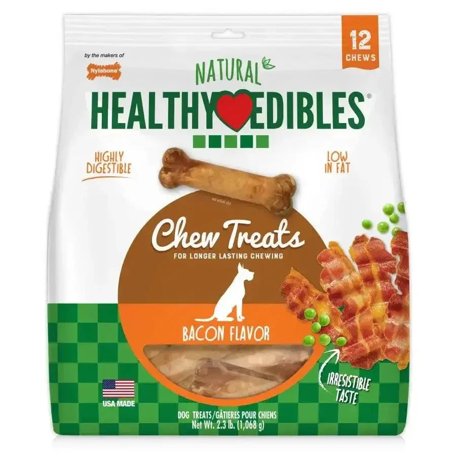 Nylabone Healthy Edibles All - Natural Long Lasting Bacon Flavor Chew Treats - Talis Us
