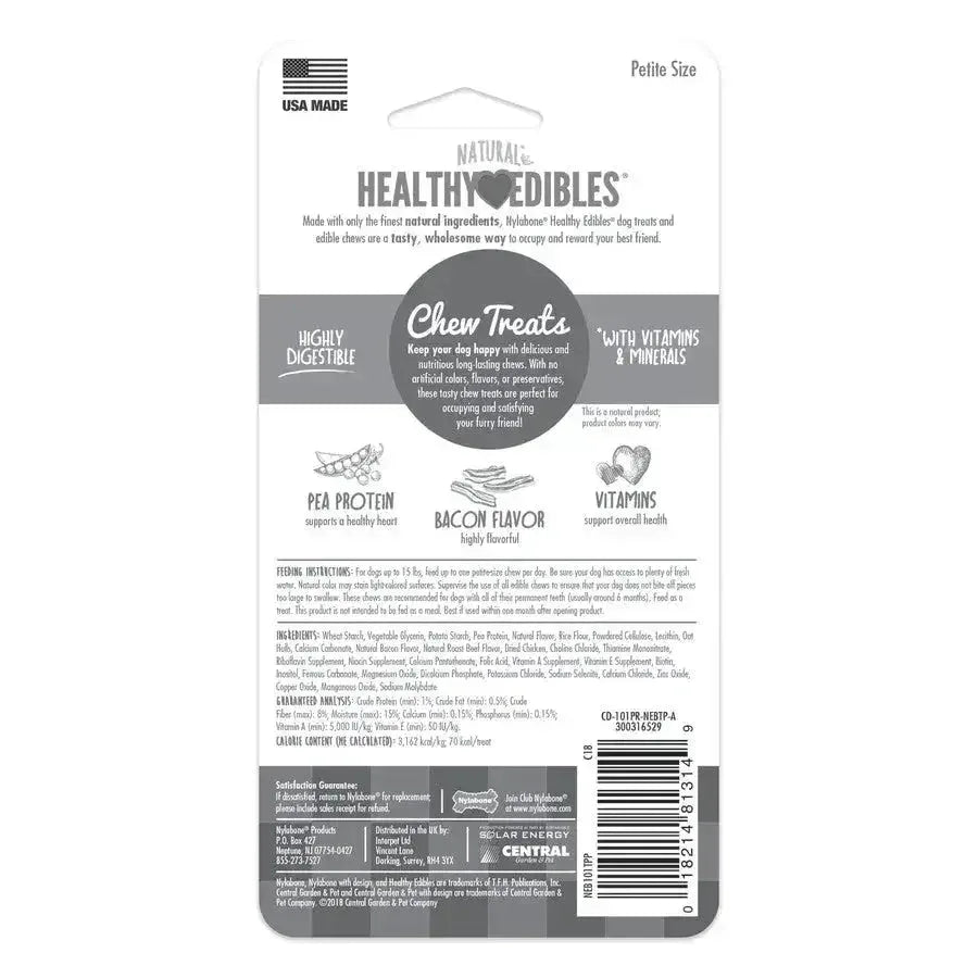 Nylabone Healthy Edibles All - Natural Long Lasting Bacon Flavor Chew Treats - Talis Us