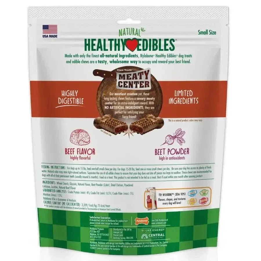 Nylabone Healthy Edibles Meaty Center Natural Dog Treats 12 ct - Talis Us