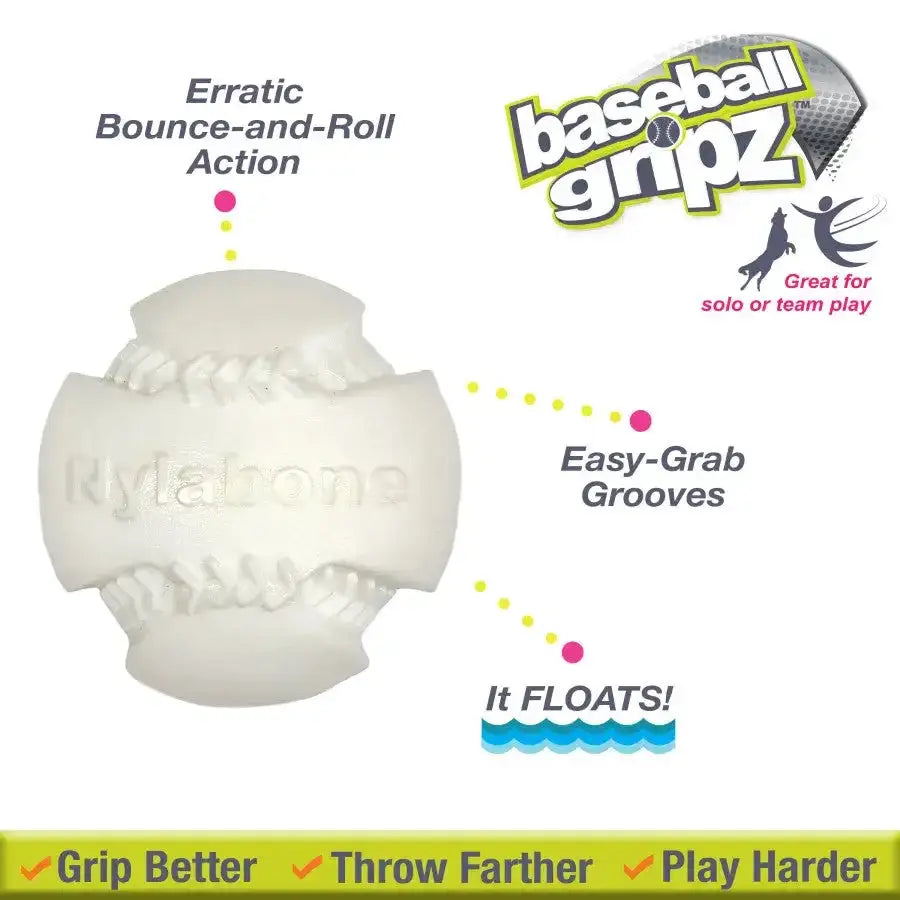 Nylabone Power Play Dog Baseball Gripz Nylabone