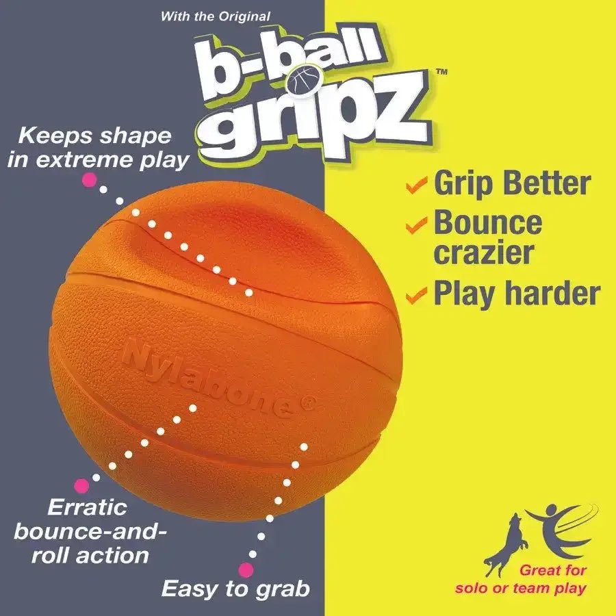Nylabone Power Play Dog Basketball B - Ball Gripz - Talis Us