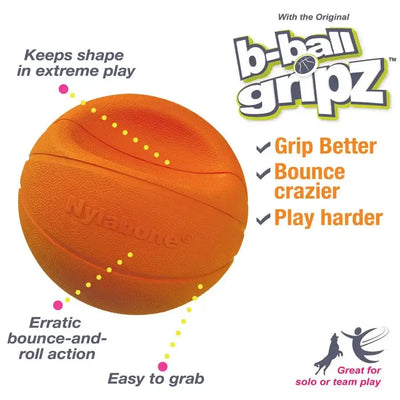 Nylabone Power Play Dog Basketball B-Ball Gripz Nylabone