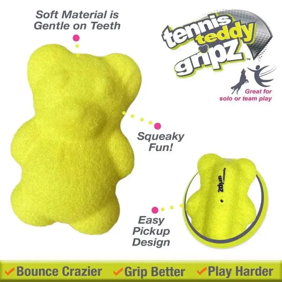 Nylabone Power Play Tennis Teddy Gripz Bear Dog Toy Teddy - Talis Us