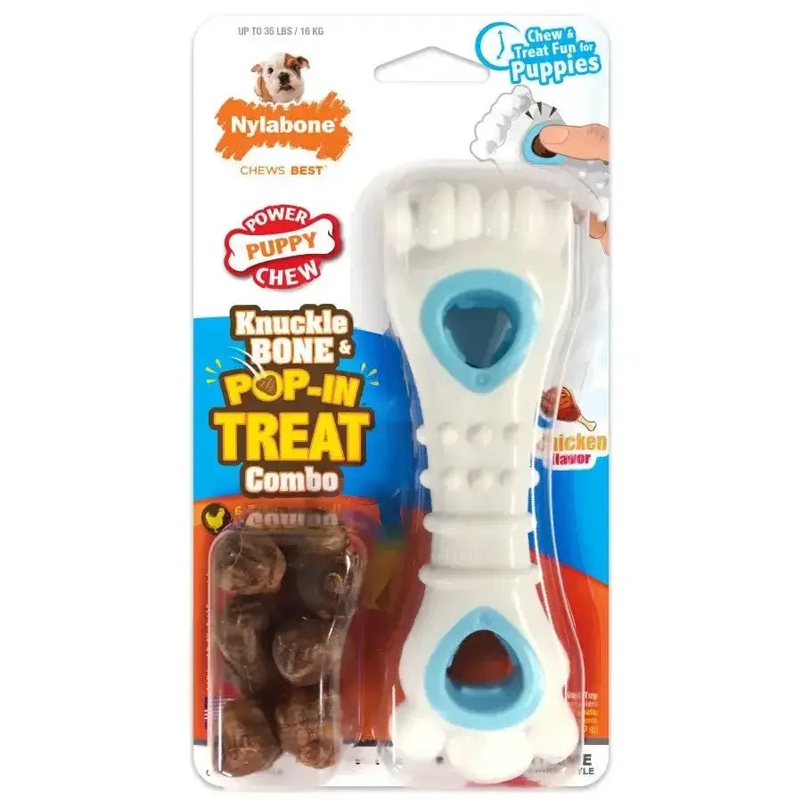 Nylabone Puppy Power Chew Knuckle Bone & Pop - In Puppy Treat Toy Combo - Talis Us