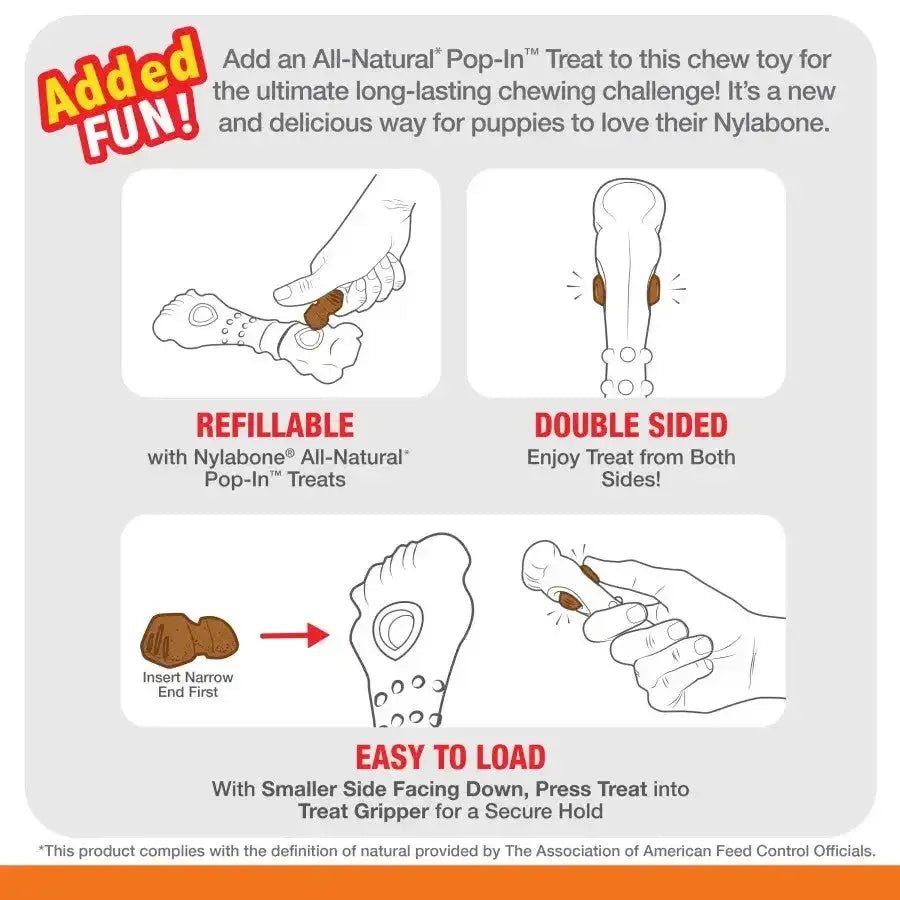 Nylabone Puppy Power Chew Knuckle Bone & Pop - In Puppy Treat Toy Combo - Talis Us