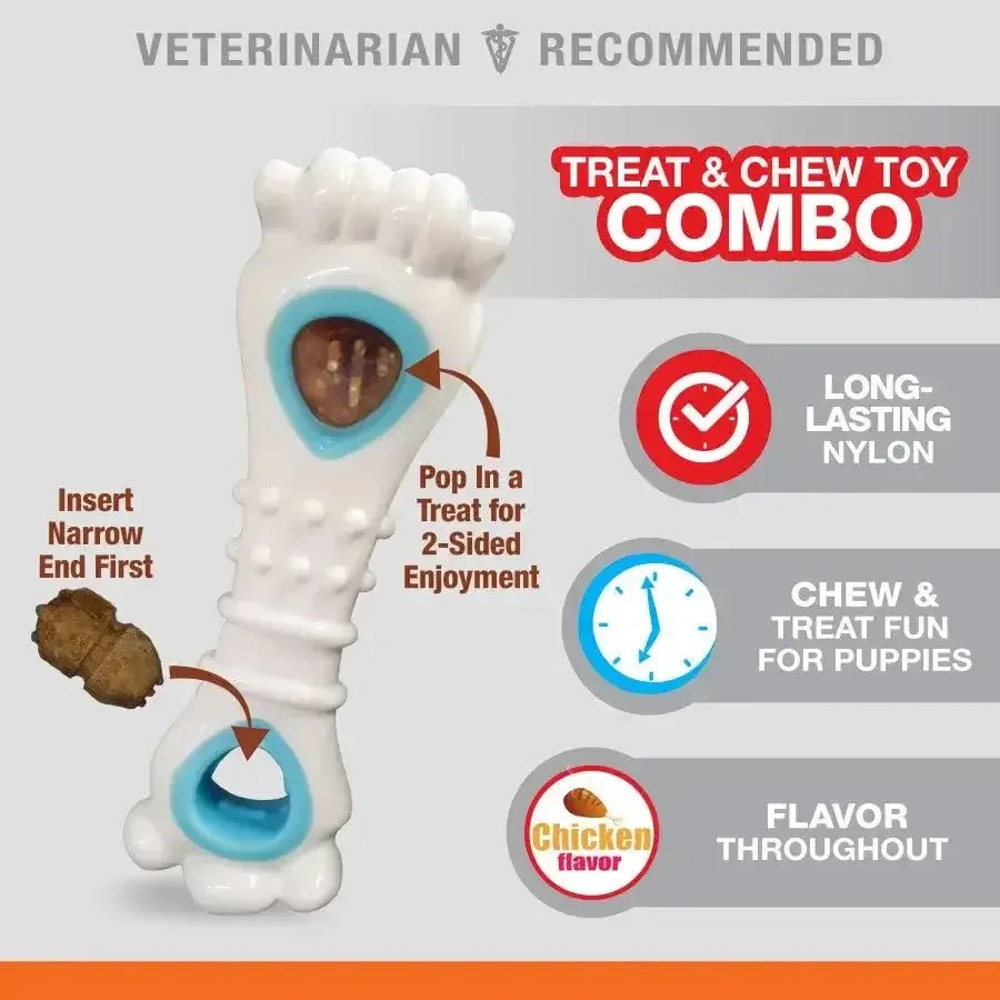Nylabone Puppy Power Chew Knuckle Bone & Pop - In Puppy Treat Toy Combo - Talis Us