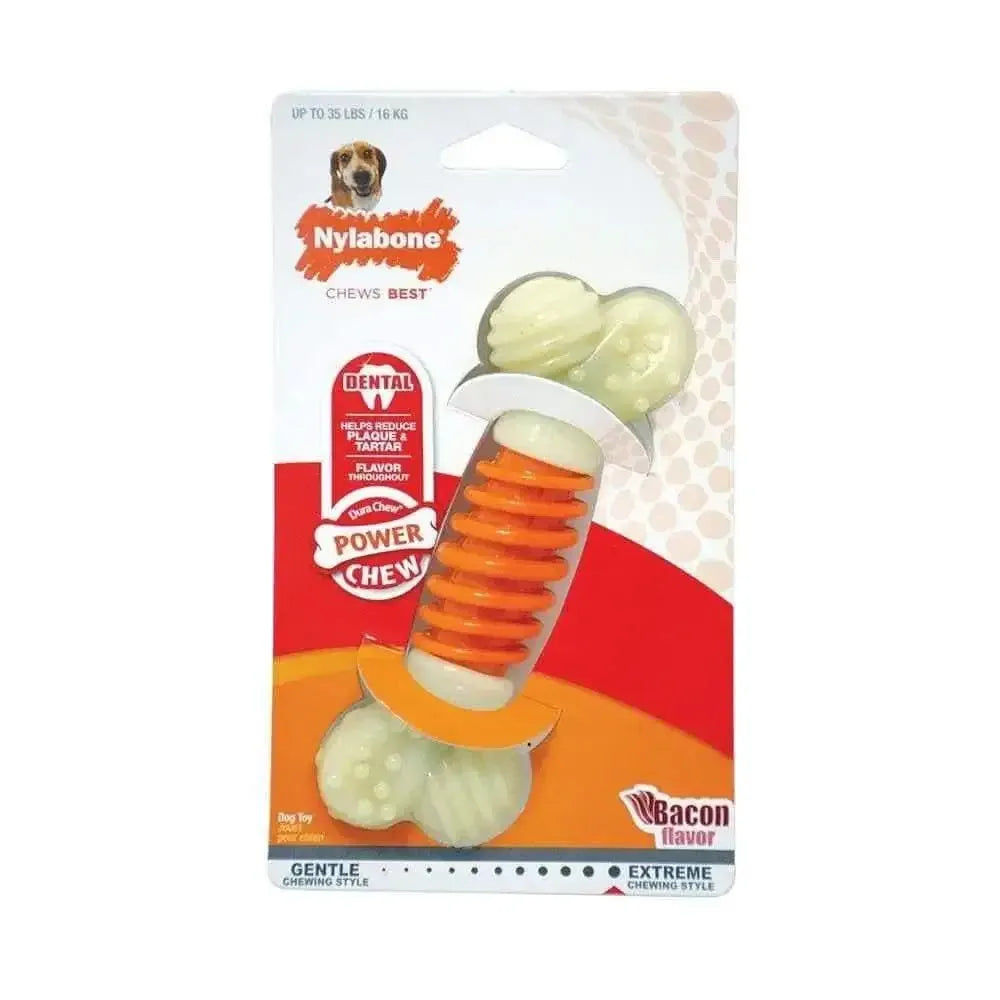 Nylabone® Dura Chews® Power Chews Bacon Flavor PRO Action Dental Chews Dog Toys Wolf Up to 35 Lbs Nylabone®