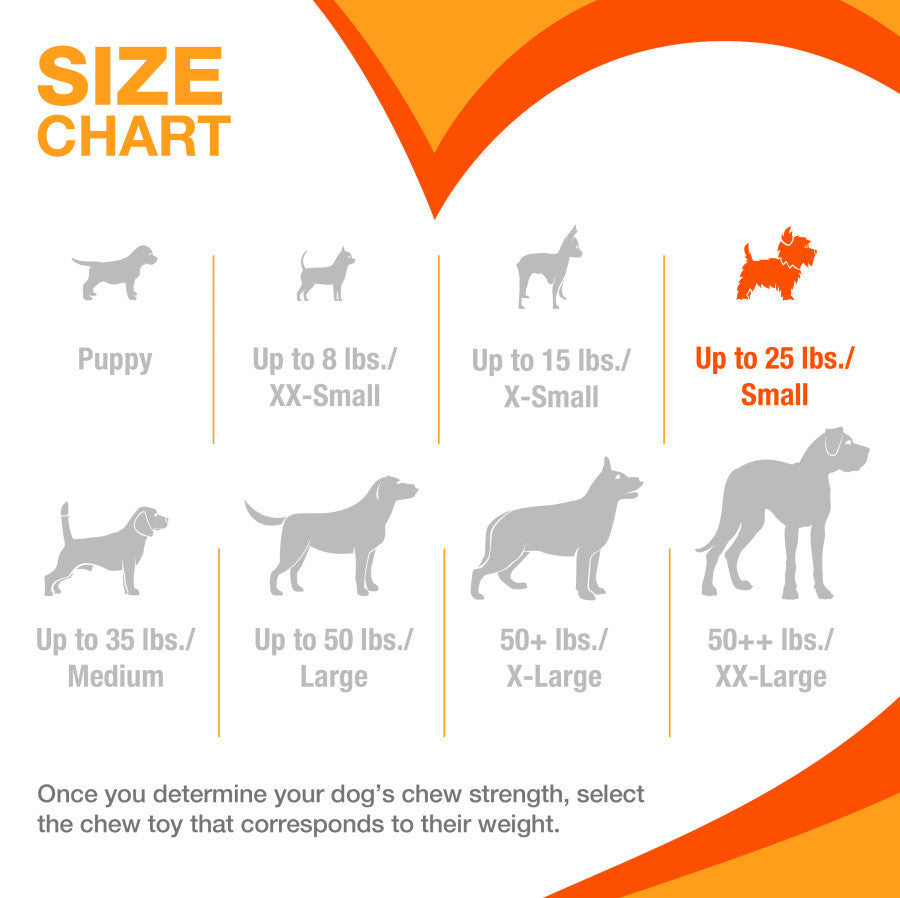 Nylabone strong chew bacon dog toy size chart for selecting the right chew for your dog
