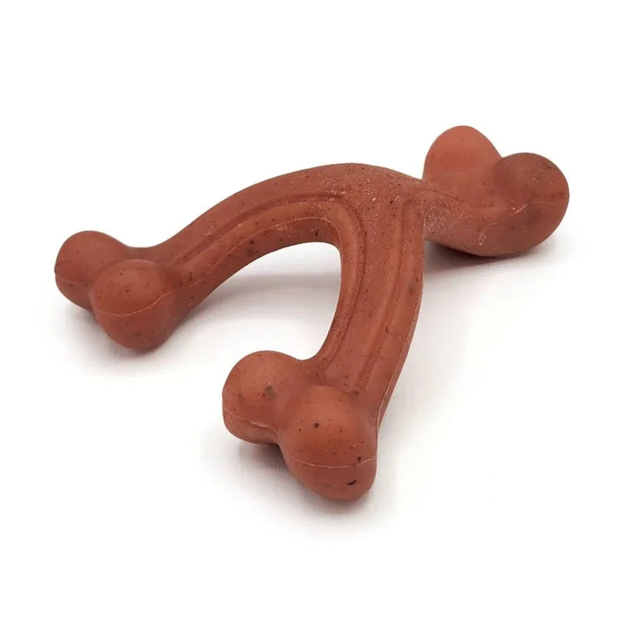 Nylabone Strong Chew Wishbone Real Bacon Dog Chew Toy - Talis Us