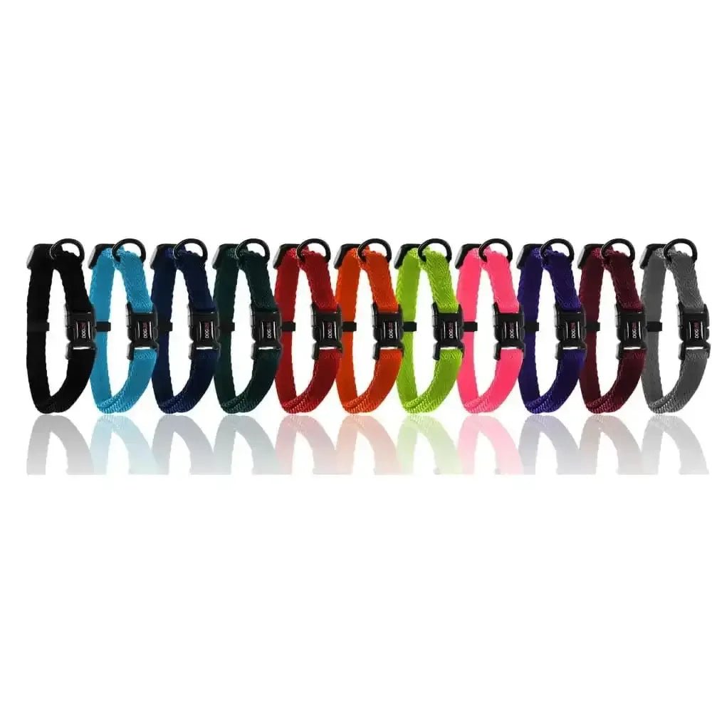Nylon Flat Dog Collar Adjustable Pet Collars for Puppy Small Medium Large Dogs - Talis Us