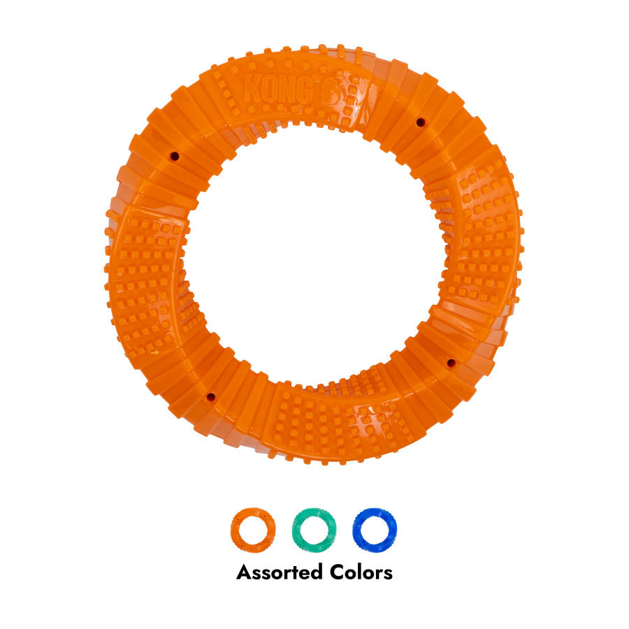 KONG Corestrength Ring Toy in bright orange, textured for grip, designed for interactive play. Assorted colors available.