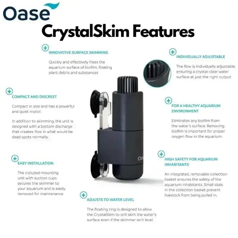Oase CrystalSkim Surface Aquarium Skimmer - Talis Us