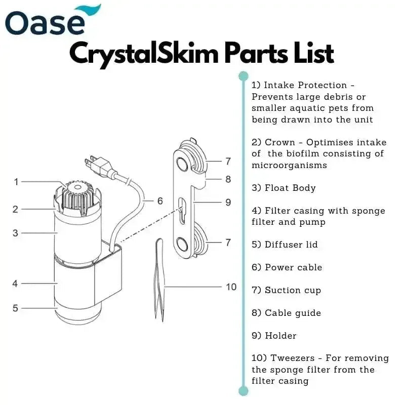Oase CrystalSkim Surface Aquarium Skimmer - Talis Us