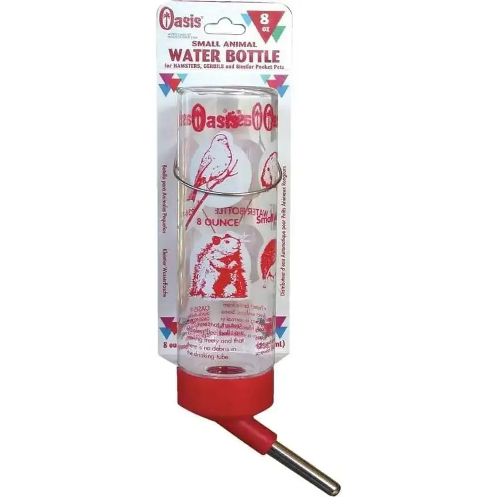 Oasis Crystal Clear Water Bottle for Small Animals Clear 8 oz Oasis