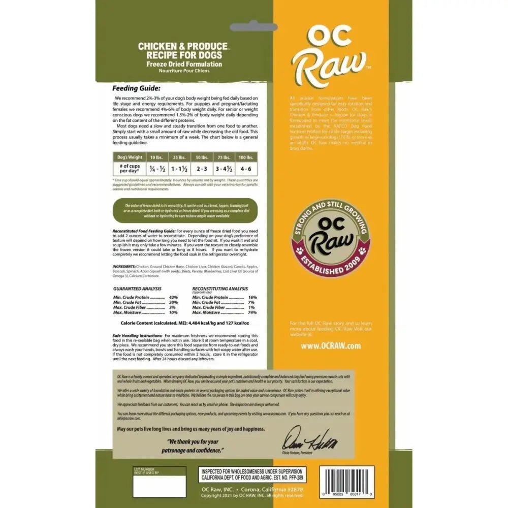 OC Raw Freeze Dried Meaty Rox Chicken & Produce Dog Food - Talis Us