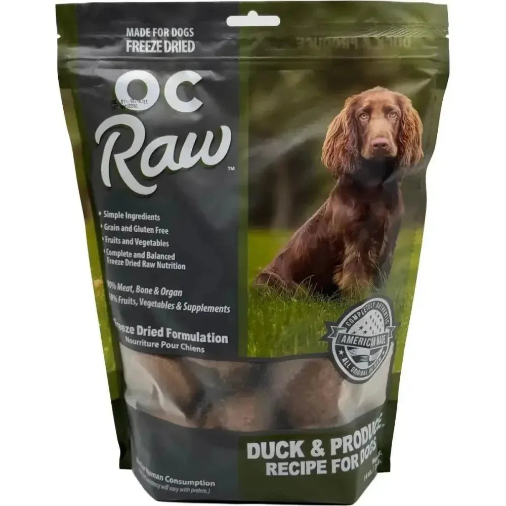OC Raw Freeze Dried Meaty Rox Duck & Produce Sliders Dog Food 14oz - Talis Us