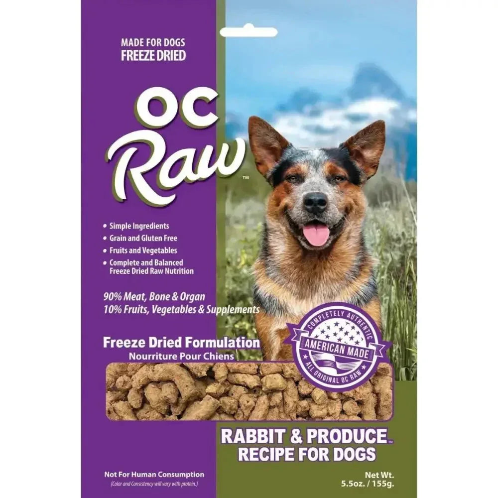 OC Raw Freeze Dried Meaty Rox Rabbit & Produce Dog Food 5.5oz - Talis Us