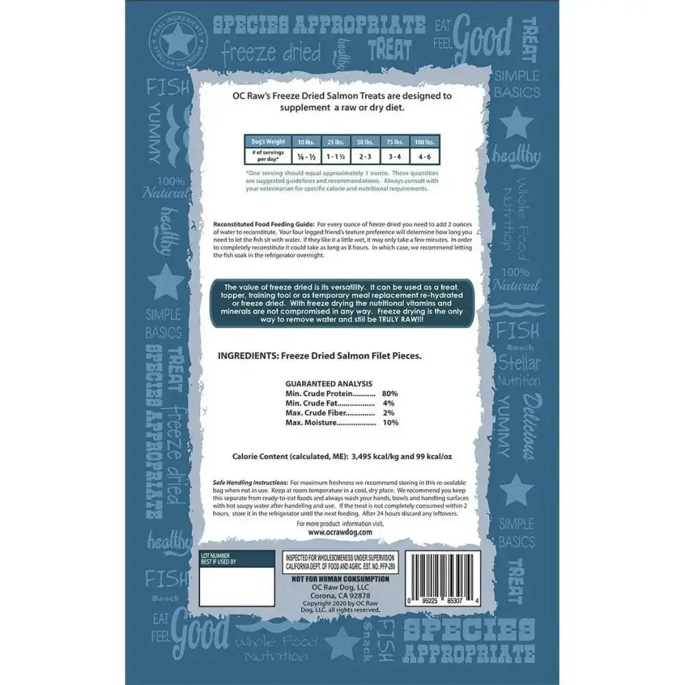 OC Raw Salmon Freeze Dried Dog Treats 3.2oz - Talis Us