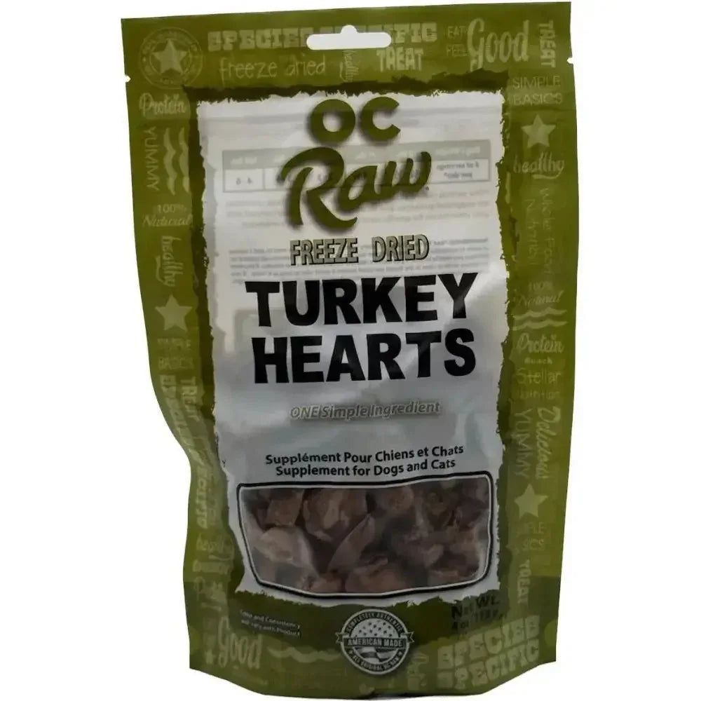 OC Raw Turkey Hearts Freeze Dried Dog Treats 4oz - Talis Us